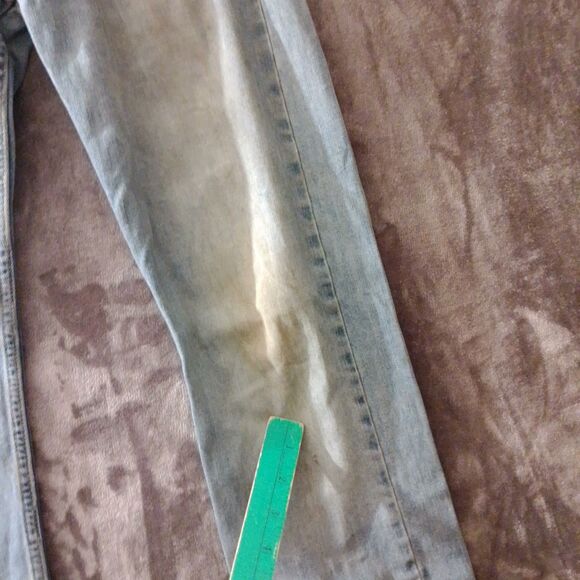 Levi’s 513 Slim Straight Jeans Men’s 29x32 Light Blue Denim Grass Stained Y2K - Picture 3 of 10